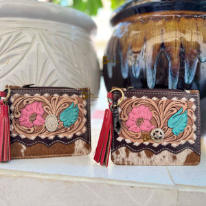 Style occidental Pochette unisexe Porte-monnaie usiné à la main Mini taille en cuir de vachette avec silicone Porte-monnaie élégant - Product Image 1