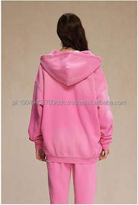 Sweat-shirt à capuche zippé pour femme, manches longues, épaules tombantes, ample, vêtement d'extérieur - Product Image 3