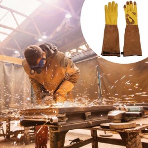 Gants de soudage en cuir de meilleure qualité Taille XL Anti-Impact Antidérapant Imperméable Anti-Coupure Résistant au feu Respirant Conception personnalisée - Product Image 5