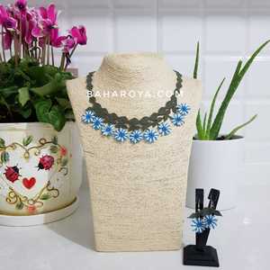 Mavi Küpe Set Papatya İğne Oyası Colección de joyería de moda Premium - Product Image 1