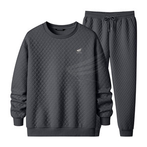 Survêtement pour homme grande taille personnalisable, 100% coton, respirant, de haute qualité, vêtements d'hiver, logo personnalisé, fermeture à cordon, côté - Product Image 3