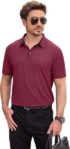 Camiseta de polo para hombre Estilo de cuello de poliéster informal Estilo de cuello de polo con patrón sólido a la venta Tela de punto - Product Image 3