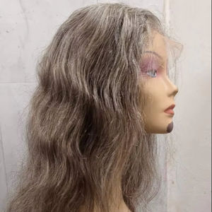Perruque cheveux gris Extensions de cheveux humains haut de gamme pour un look élégant - Product Image 1