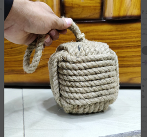 (4 Lbs) - Handmade square Jute <b>Rope</b> Door Stopper <b>Thick</b> <b>Rope</b> - Braided Chunky Jute <b>Rope</b> - Nautical Decor - Product Image 2