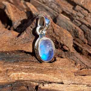 Colgante de piedra lunar natural, plata de ley 925, collar de piedras preciosas hecho a mano, joyería para mujer, regalo. - Product Image 2