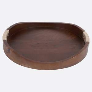 Bandeja DE SERVICIO DE MADERA Natural duradera en forma de huevo, té, café, postres, bandeja de servicio de desayuno para el hogar, Hotel, comedor y sala de estar - Product Image 1