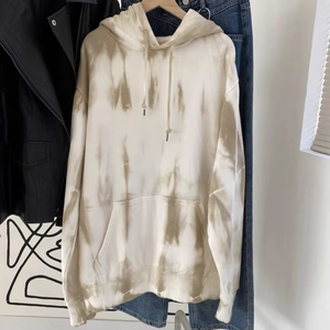 Ink Tie-Dye sudaderas con capucha de gran tamaño Streetwear para hombres y mujeres estilo gótico Casual Harajuku blanco desgastado pulóver - Product Image 1