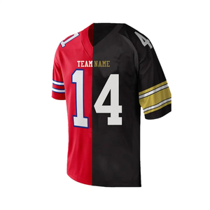 2025 recién llegados camisas recortadas ajustadas de malla personalizada sublimación clásica Patchwork bordado camiseta de fútbol americano - Product Image 2