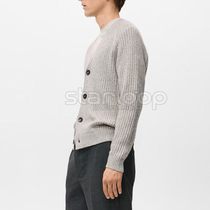 Nouveau cardigan en laine 100% respirant, coupe classique, avec logo frontal, chaud pour l'hiver, en vente - Product Image 5