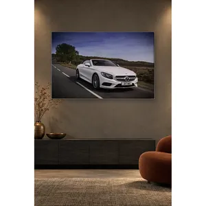 Impression sur toile de la Mercedes S cabriolet blanche de Fida sur route de campagne - Product Image 3