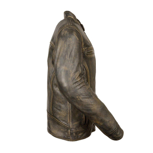 Veste en cuir classique de coupe ajustée de haute qualité pour hommes avec fermeture à glissière de couleur personnalisée à la mode Design à capuche Nouvel hiver - Product Image 6