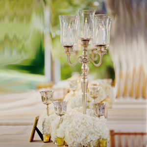 Nuevo vaso de cristal Candelabro 5 brazos boda centro de mesa decorativo piso alto soporte de Vela decorativa para decoración del hogar - Product Image 2