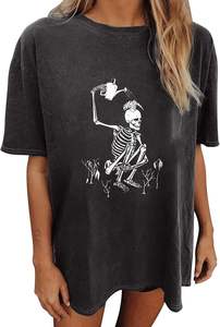 Camiseta holgada de gran tamaño para mujer, camiseta de moda de verano con diseño de impresión DTF personalizado de tela de algodón OEM - Product Image 4