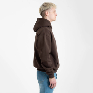 Vente en gros de sweats à capuche surdimensionnés pour hommes 100% coton, logo brodé personnalisé, vêtements décontractés pour l'hiver, motif solide, impression numérique - Product Image 4