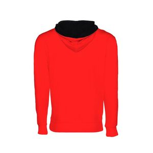 Men hoodies custom printing men hoodie <b>hemp</b> terry 470gsm 500gsm terry heavyweight Unisex Hoodie Premium Contrast RED/BLACK - Product Image 2