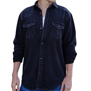 เสื้อเชิ้ตเดนิมผ้าฝ้าย 100% น้ำหนักเบาสำหรับผู้ชาย เหมาะสำหรับการเดินทาง สไตล์คลาสสิก สีซีดแบบธรรมชาติ เป็นมิตรกับสิ่งแวดล้อม ไม่ยับ ทรงปกติ - Product Image 1