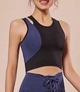 Custom Sports <b>Yoga</b> Bra for Women Breathable Athletic Workout Fitness Bra with Color <b>Block</b> Patch & Cut-out Back - Product Image 3