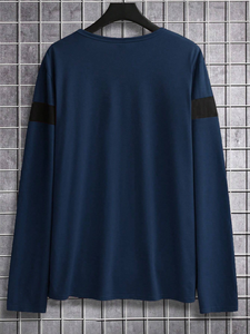 Camiseta de Manga Larga para Hombre, 100% Algodón, Corte Regular, Lisa, Estilo Urbano, Ecológica y Transpirable - Product Image 2