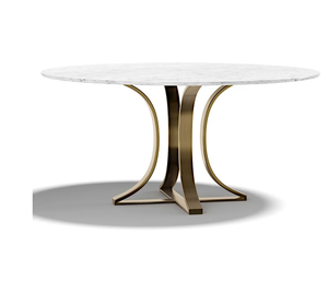 Atest piece-Mesa de latón para té, mesa de forma redonda de mármol, patas elegantes - Product Image 1