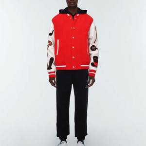 Chaqueta de béisbol acolchada para hombre, chaqueta masculina de talla grande para la universidad, al por mayor, color blanco - Product Image 2