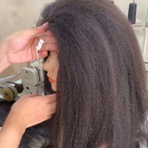 Natural Color Vietnamese Kinky Straight <b>Wig</b> Frontal <b>Wig</b> Raw Virgin Hair for Black Women From Cloudyhair - Product Image 1