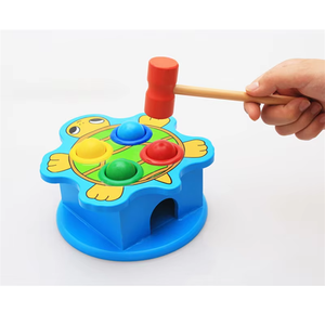 Martellante scatola a sfera bambino cartone animato in legno tavolo a percussione educazione precoce bussare gioco da tavolo giocattolo criceto knock Ball gioco - Product Image 5