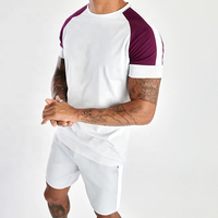 Ensemble décontracté 2 pièces pour homme : short et chemise unis en molleton 100 % coton respirant, idéal pour l'été, personnalisable