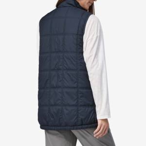 OEM Logo personnalisé sans manches printemps hiver femmes gilet bouffant veste col rabattu imprimé toile polyester bouffant coton - Product Image 3
