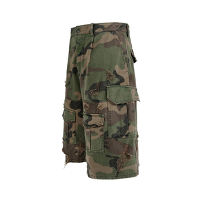 Custom Heavyweight Designer Distressed <b>Shorts</b> Plus Size <b>Men's</b> HIP HOP <b>Camouflage</b> High Quality Nylon Vintage <b>Men's</b> <b>Shorts</b> - Product Image 4