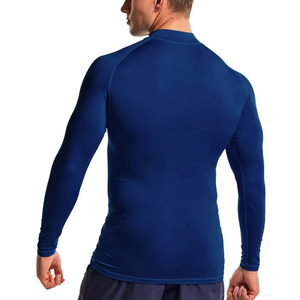 2024 hommes ODM Rash Guard haute qualité livraison rapide longue Compression vêtements de sport Logo personnalisé nouveau tissu Spandex uni sublimé - Product Image 3