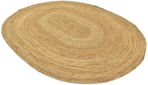 Handmade Jute <b>Rug</b> Braided Geometric Pattern Oval <b>Rug</b> Both Sides Usable Home Hotel Office Prayer Door Adult Living Decoration - Product Image 3