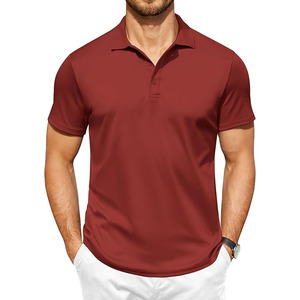 Polo à manches longues décontracté pour homme, chemise à manches courtes 100% coton 220GSM, couleur unie, polo homme vierge - Product Image 1