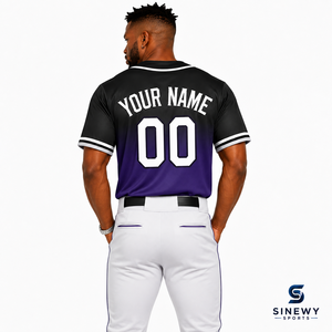 Maillot de baseball pour hommes SINEWY, manches courtes, impression sublimée, évacuation de l'humidité, coupe régulière, 100% polyester, toutes saisons - Product Image 2