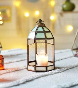 Antique Brass Finished Metal Lantern Decorative <b>Candle</b> <b>Holder</b> Lantern for Home <b>Garden</b> Patio and Indoor Outdoor Decoration Use - Product Image 4