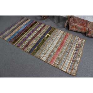 Alfombra de 3x5.9 pies, Alfombra Turca Vintage, Alfombra de Lana Azul Abstracta - Product Image 4