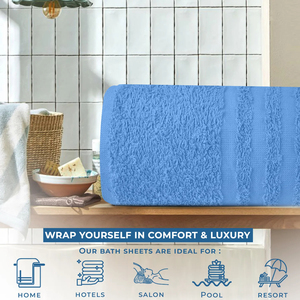 MultiTex International Large Premium Woven Cotton <b>Bath</b> Towels Set Light Weight Quick-Dry Super Absorbent Eco-Friendly Hotel Spa - Product Image 4
