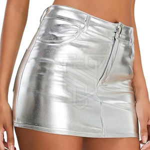 Meilleur Prix Jupe en Cuir Décontractée pour Femme avec Taille Élastique, Douce et Ample, Meilleure Vente, Taille Naturelle - Product Image 6