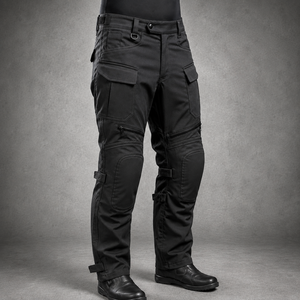 Pantalon cargo Nomad Riding avec protection des genoux homologuée CE niveau 2, sangles réglables, confort quotidien pour la moto - Product Image 2