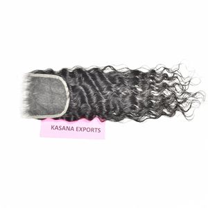 5*5 fermeture vague profonde indienne Extensions de cheveux humains brut non transformé faisceau aucun cuticule aligné traitement Curl Machine à tisser - Product Image 2