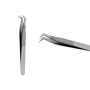 Ensemble de pinces à épiler professionnelles en acier inoxydable pour extensions de cils, avec pointes angulées de précision, poignée antidérapante pour les artistes en extensions de cils en salon - Product Image 2