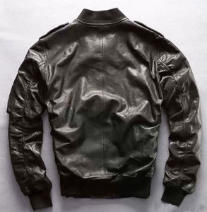 แจ็คเก็ตหนังบอมเบอร์ MA-1 สไตล์ลำลอง วินเทจ แฟชั่น หนังแท้ คลาสสิก รับผลิตตามสั่ง ขายส่ง OEM - Product Image 2
