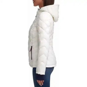 ALLIGNED INDUSTRY Blouson matelassé décontracté pour homme, à capuche, col montant, beige, fermeture éclair sur le devant, coupe droite, réversible, écologique - Product Image 6