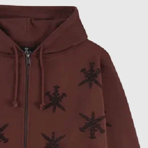 Graphic Printing Rhinestone Distress Blank Winter Streetwear 100% Cotton Hoodie and Baggy <b>Sweatpants</b> Tracksuit for Men - Product Image 4