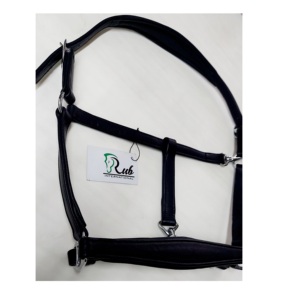Cabestro de caballo de nailon de alta calidad, diseño inglés clásico con cuero negro y hebilla de latón de cuero indio, tipo de accesorio - Product Image 5