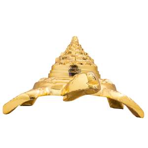 Tortuga Vastu de Latón Hecha a Mano con Pirámide de 3 Niveles y Cristales de Feng Shui - Product Image 4