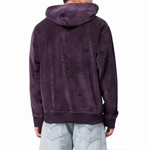 Nuevo elegante barato personalizado completo térmico al por mayor liso terciopelo Sudadera con capucha hombre personalizado de alta calidad terciopelo sudaderas con capucha - Product Image 3