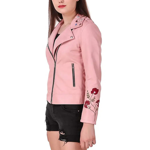 Chaqueta de Motocicleta de Cuero Genuino para Mujer, de Alta Calidad, Estampada, Transpirable, Reversible, Impermeable, de Lona, Hecha a Medida para Invierno - Product Image 4