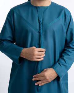 Vente chaude Premium Personnalisé Hommes Vêtements Musulmans Respirant Manches Longues pour Daffah Dubai Thobe pour le Printemps Plus Size Options - Product Image 6