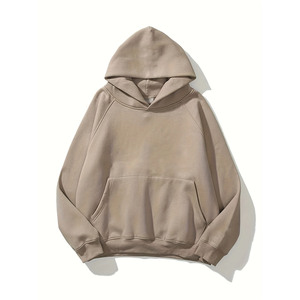 Sudadera con Capucha Extra Grande para Hombre, Color Sólido, Algodón French Terry, Transpirable, Estilo Casual de Otoño, con Bolsillo Canguro - Product Image 1