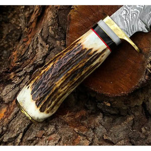 Couteau à désosser Burraq DIY fait main en acier Damas de 9 pouces, magnifique manche en bois, étui en cuir, cadeau de camping et de chasse, OEM - Product Image 5